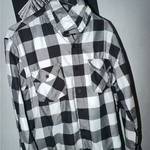Black and White Checkered Men's Shirt